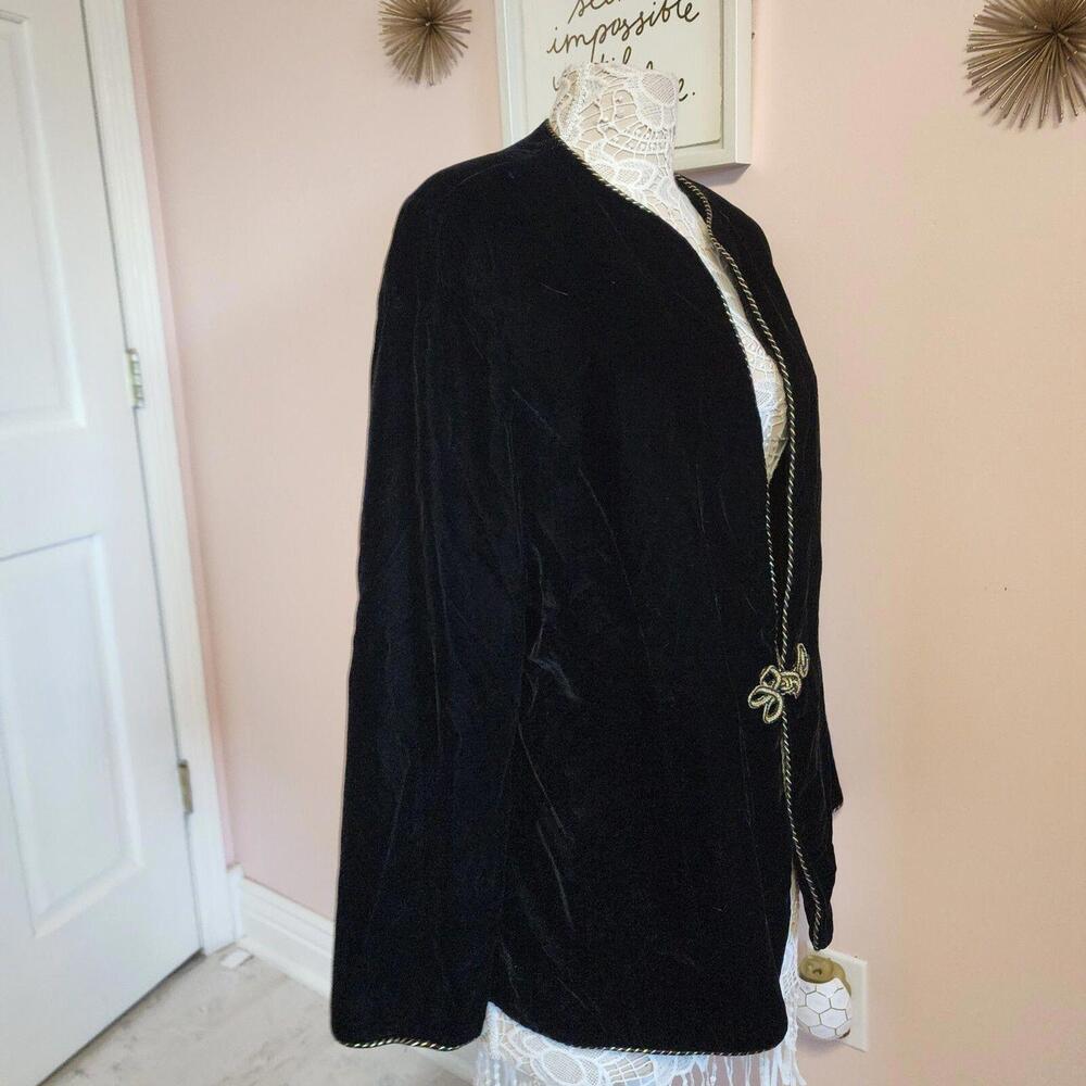 EUC vintage Talbots Velvet gold long blazer jacket frog closure xl or 1x? - Picture 4 of 9